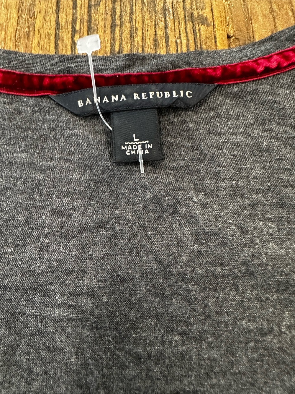 Banana Republic Dark Gray Scoop Neck Tee with Beaded Detail - Picture 5 of 8